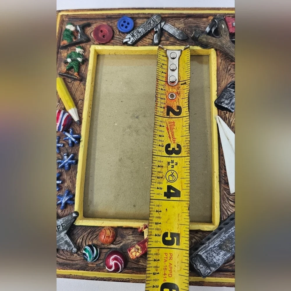 Russ Handpainted Resin Photo Frame Boys Childhood Toys 3.5x5 Photo Ready